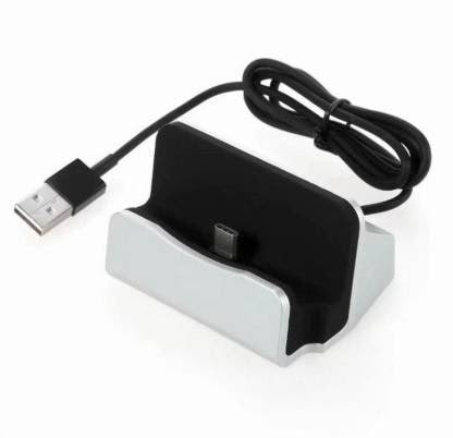 Dock USB Charging Cradle For Type-C Device Base Charger Portable - Silver_0