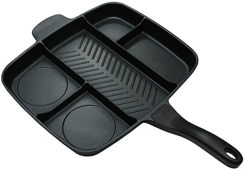 5 in 1 Rectangular Frying Pan-Black_0