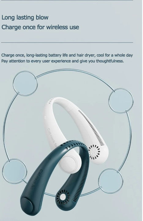 New Xiaomi Mini Wireless Neck Fan Portable - White_1