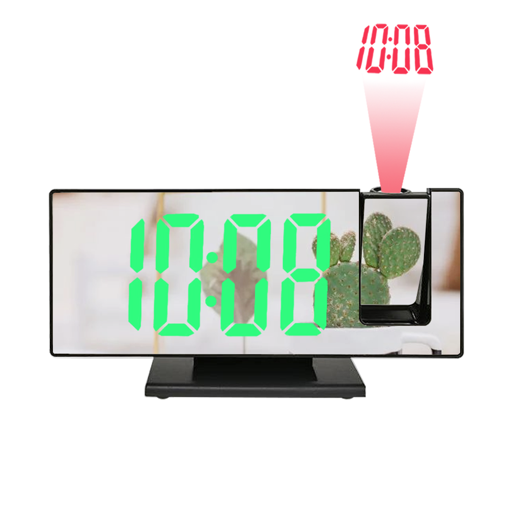 Large Digital LED Mirror  Alarm Clock with USB point and Temperature Display