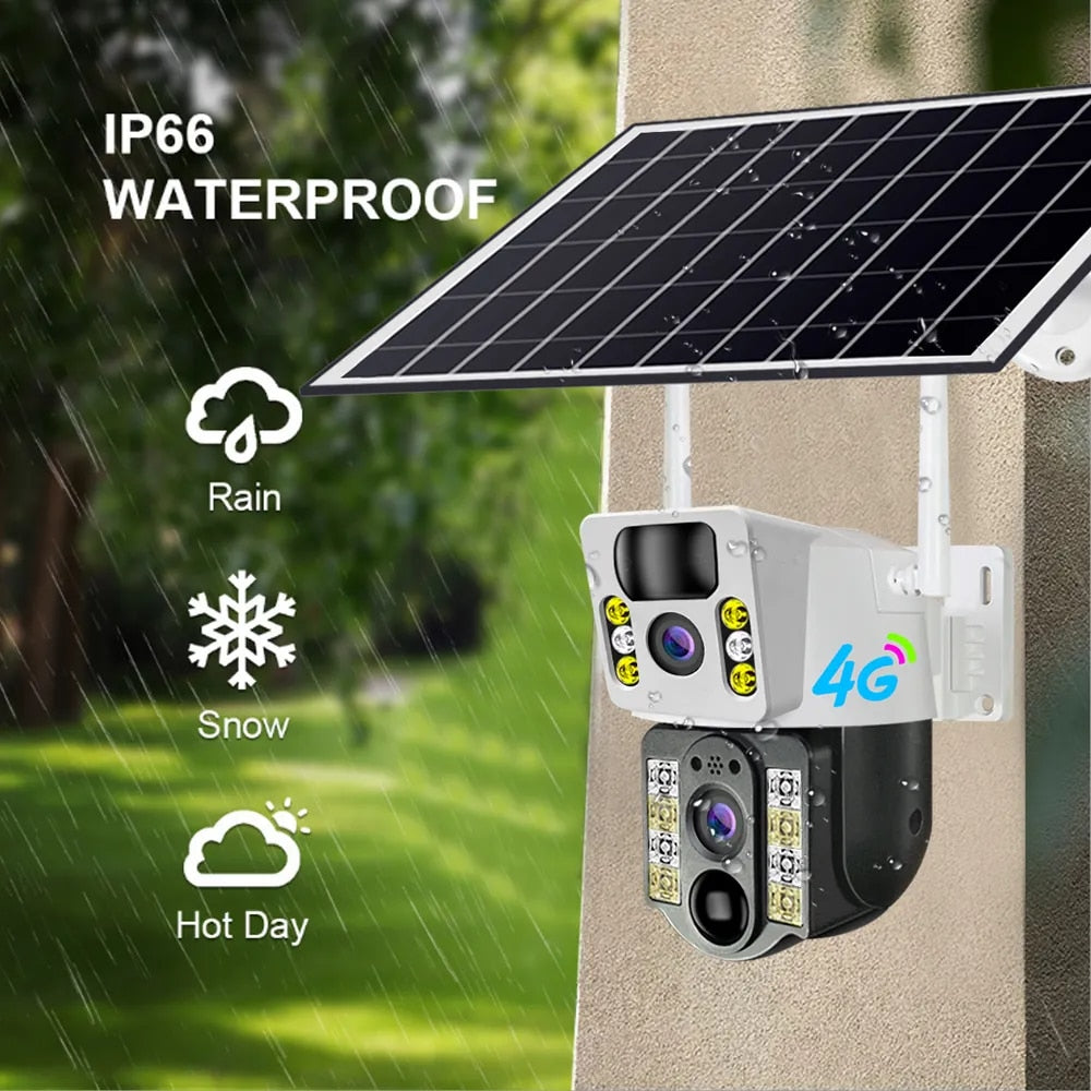 V380PRO Solar Camera 4MP Dual Lens Home Security Camera With Solar Panel - 4G CAMERA ONLY