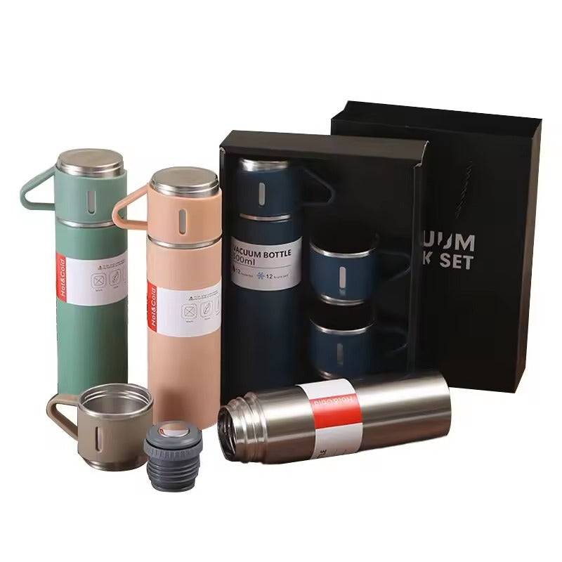 500ml Stainless Steel Insulated Hot and Cold Flask with Cup - Grey