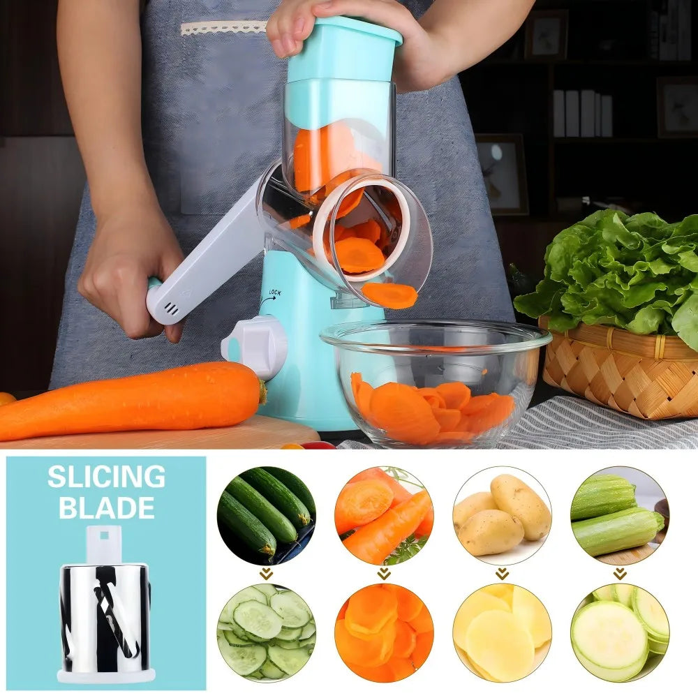 Multi-Functional Portable Drum Grater - Green