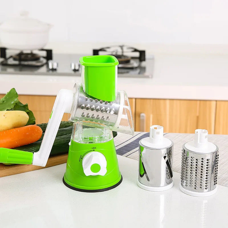 Multi-Functional Portable Drum Grater - Green