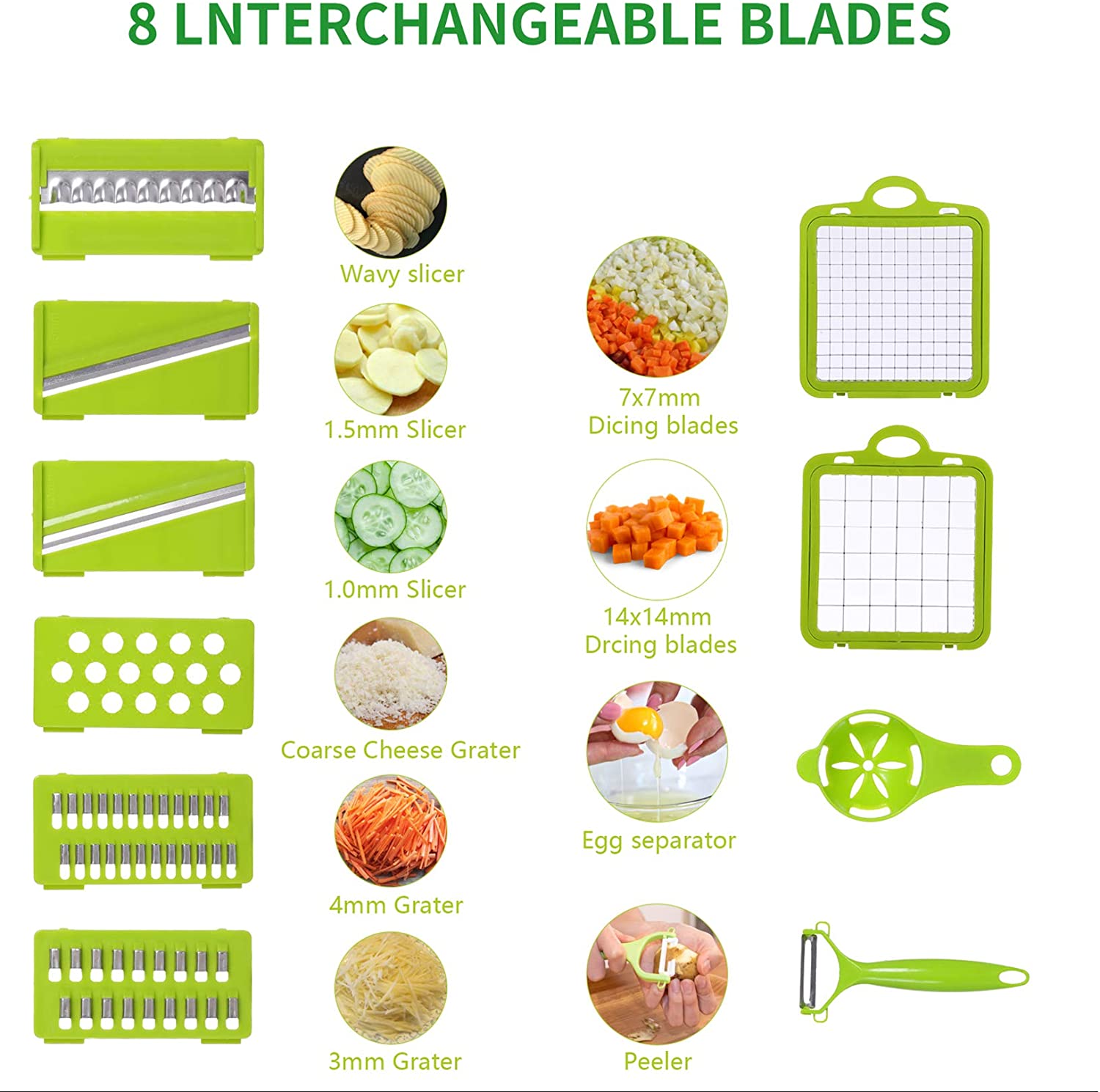 14 Piece Multifunctional Vegetable Slicer