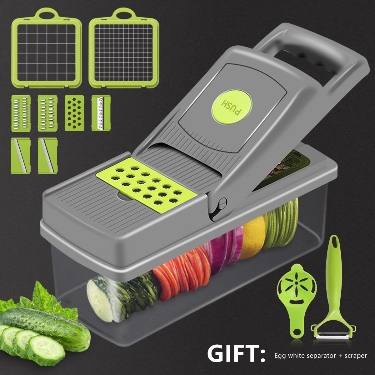 14 Piece Multifunctional Vegetable Slicer