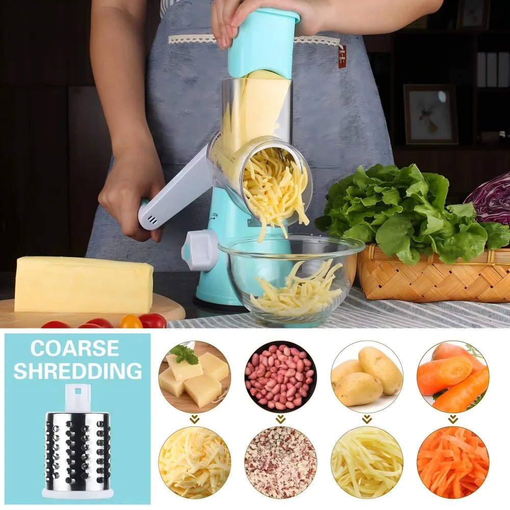 Multi-Functional Portable Drum Grater - Green