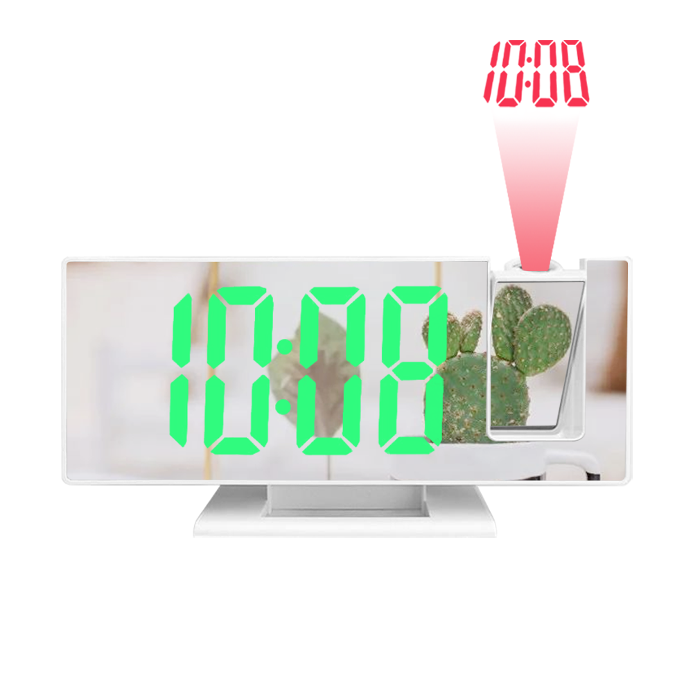 Large Digital LED Mirror  Alarm Clock with USB point and Temperature Display