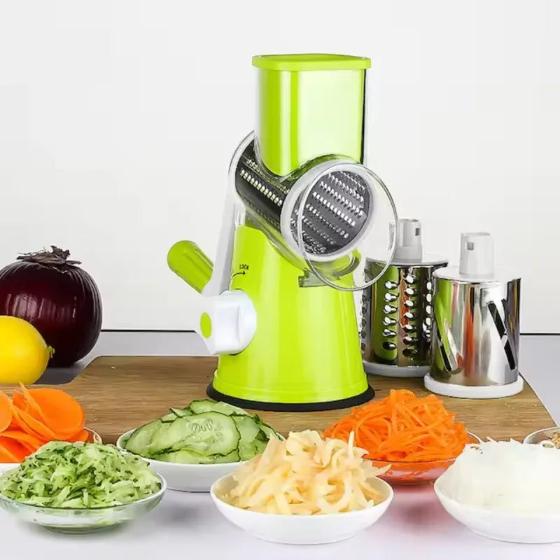 Multi-Functional Portable Drum Grater - Green