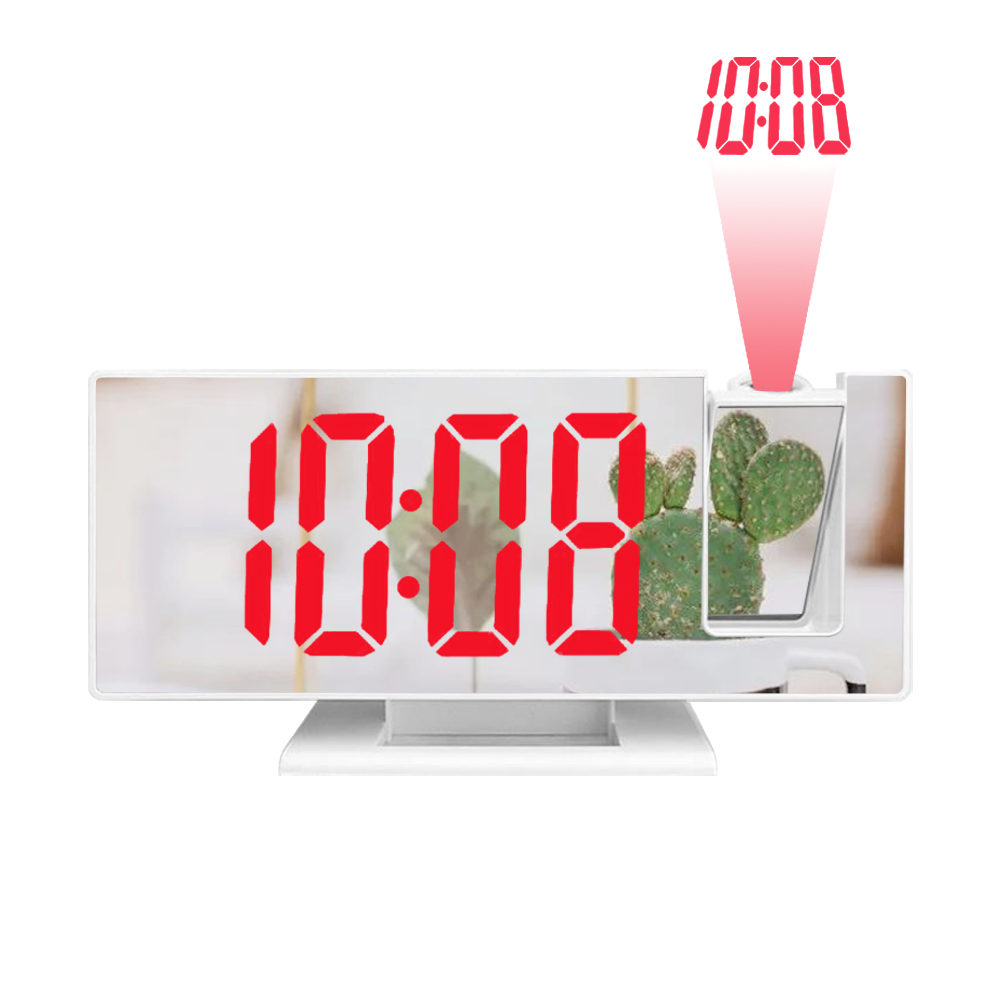 Large Digital LED Mirror  Alarm Clock with USB point and Temperature Display