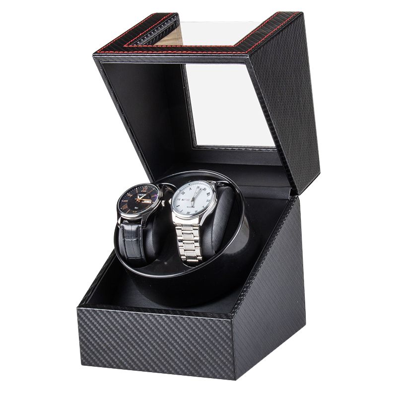 Black Watch Winders For Automatic Watches Usb Power Double