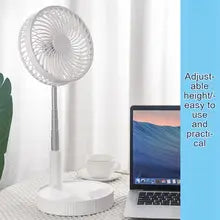 180 Degree 4 Speed Adjustable Foldable Portable Fan - White