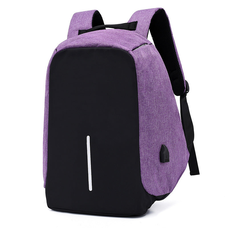 Anti-theft Travel Backpack Laptop School Bag with USB Charging Port - Grey