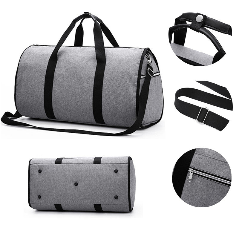 Waterproof Travel Bag Mens/Women Travel Shoulder Bag 2 In 1 Large Luggage Duffel Totes Carry On Hand Bag - Grey