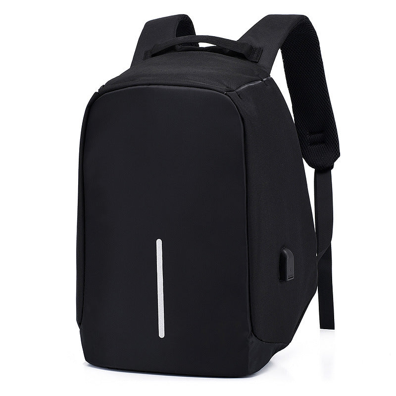 Anti-theft Travel Backpack Laptop School Bag with USB Charging Port - Black