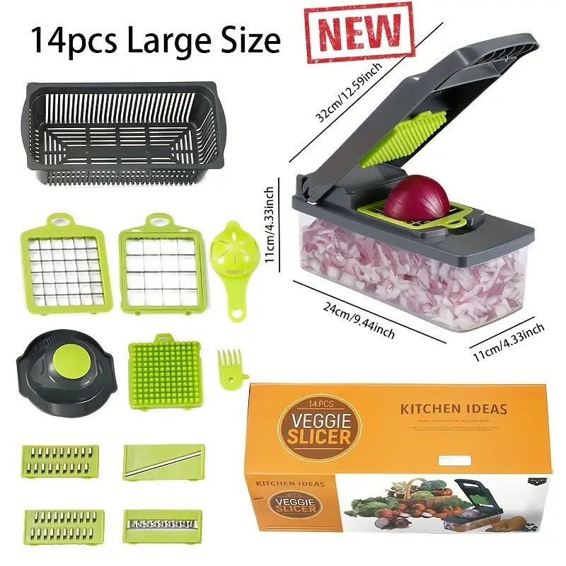 14 Piece Multifunctional Vegetable Slicer