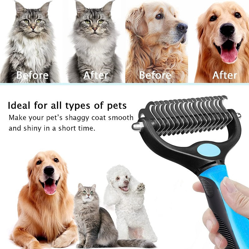 Dematting Comb & Grooming Tool for Cats & Dogs