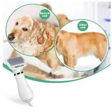 2 in 1 Pet Grooming Hair Dryer Blower Slicker Brush