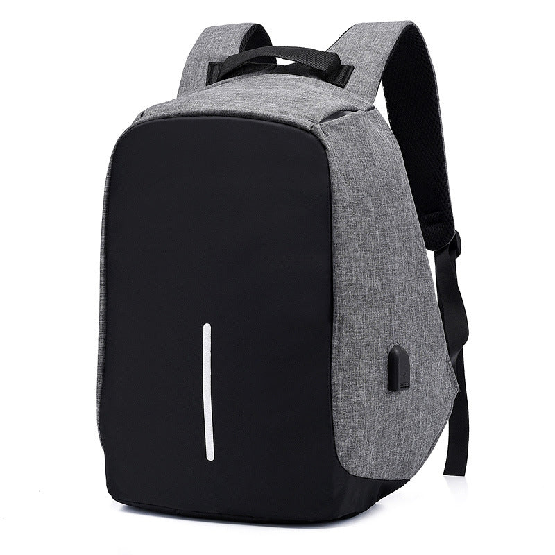 Anti-theft Travel Backpack Laptop School Bag with USB Charging Port - Black