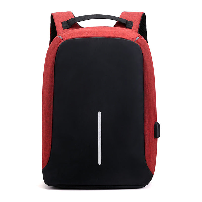 Anti-theft Travel Backpack Laptop School Bag with USB Charging Port - Black