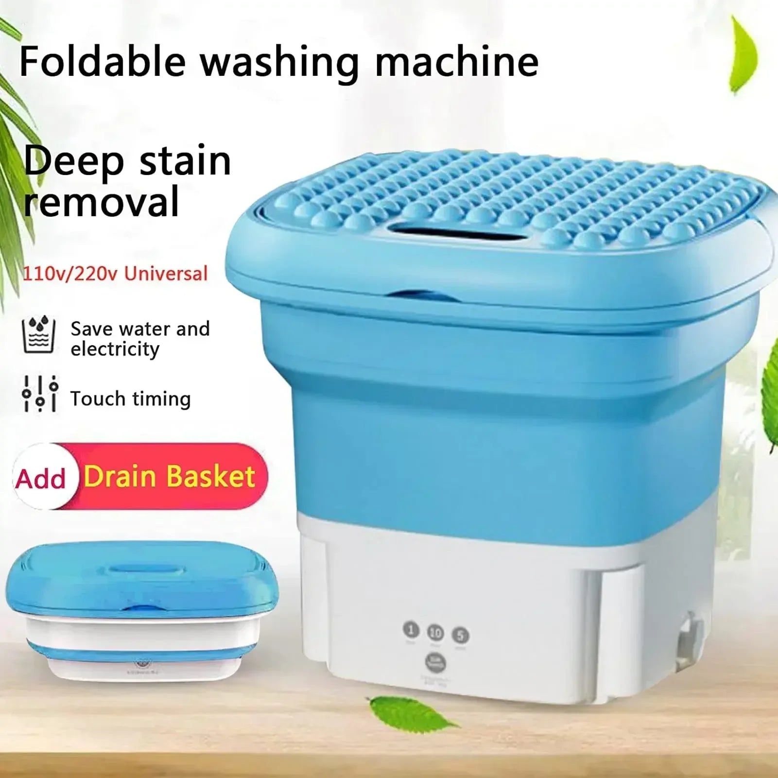 8L Mini Foldable Sterilizing Washing Machine - Pink