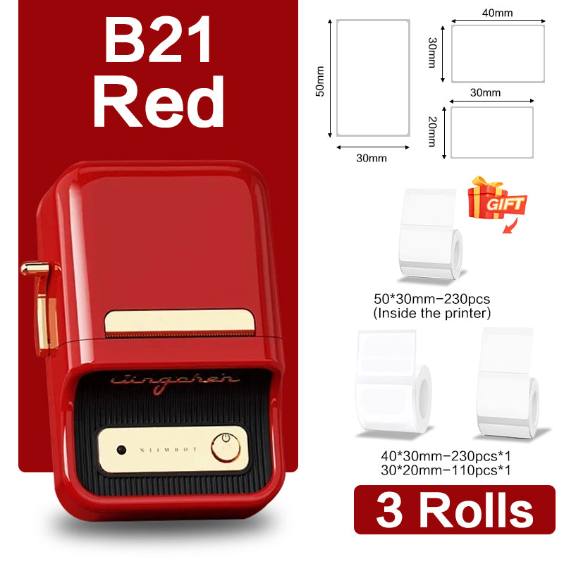 I-Niimbot B21 (+ 1 i-roll yamahhala ifakiwe) - RED 