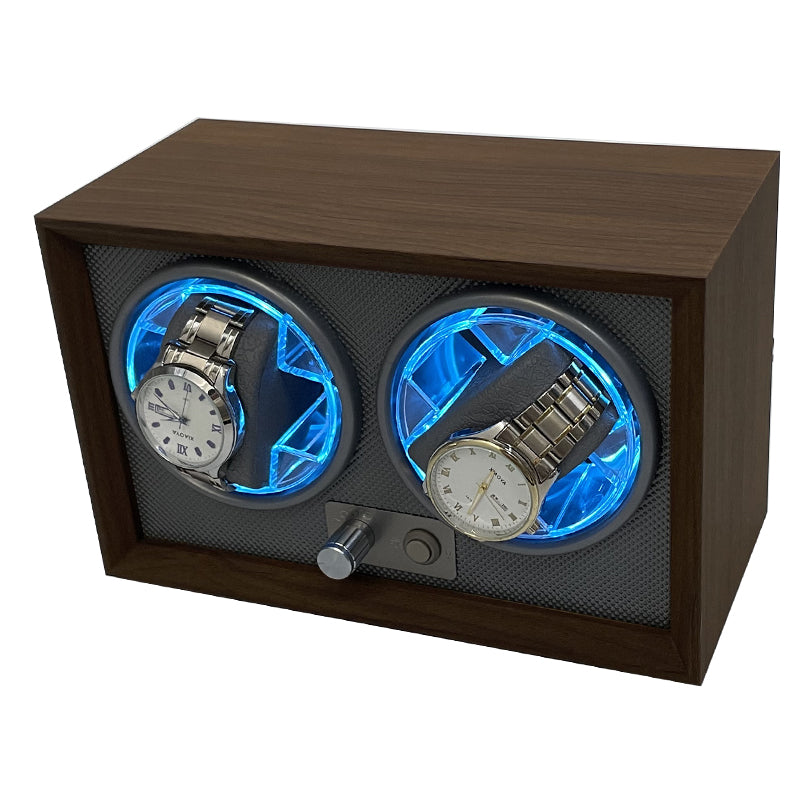 Luxury Dual Watch Winder Box with USB Power