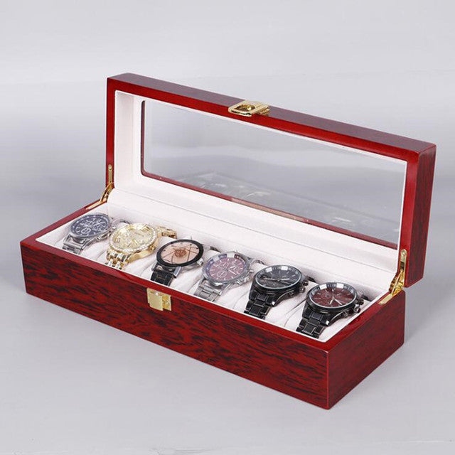 Luxury Wooden Watch Box 6 Slots