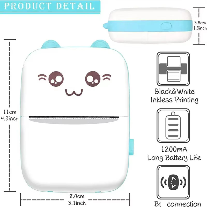 Portable Mini Printer - Blue