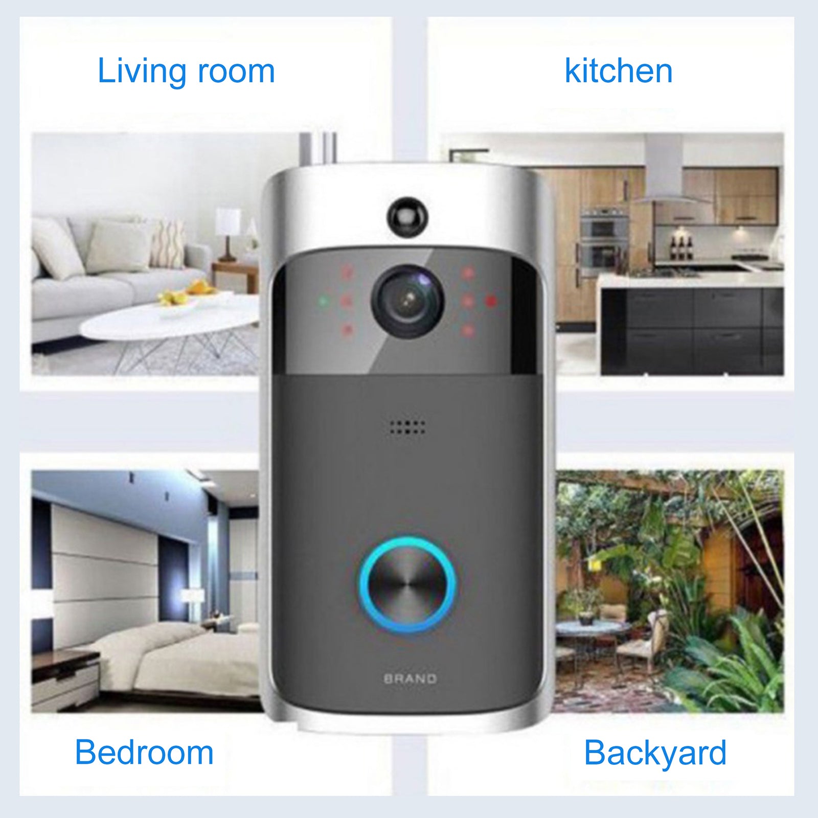 Smart Wireless WiFi Security DoorBell Remote Home Monitoring - Grey