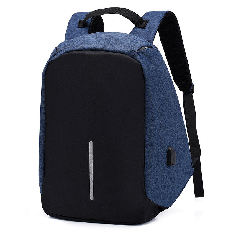 Anti-theft Travel Backpack Laptop School Bag with USB Charging Port - Black