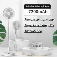 180 Degree 4 Speed Adjustable Foldable Portable Fan - White