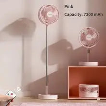 180 Degree 4 Speed Adjustable Foldable Portable Fan - White