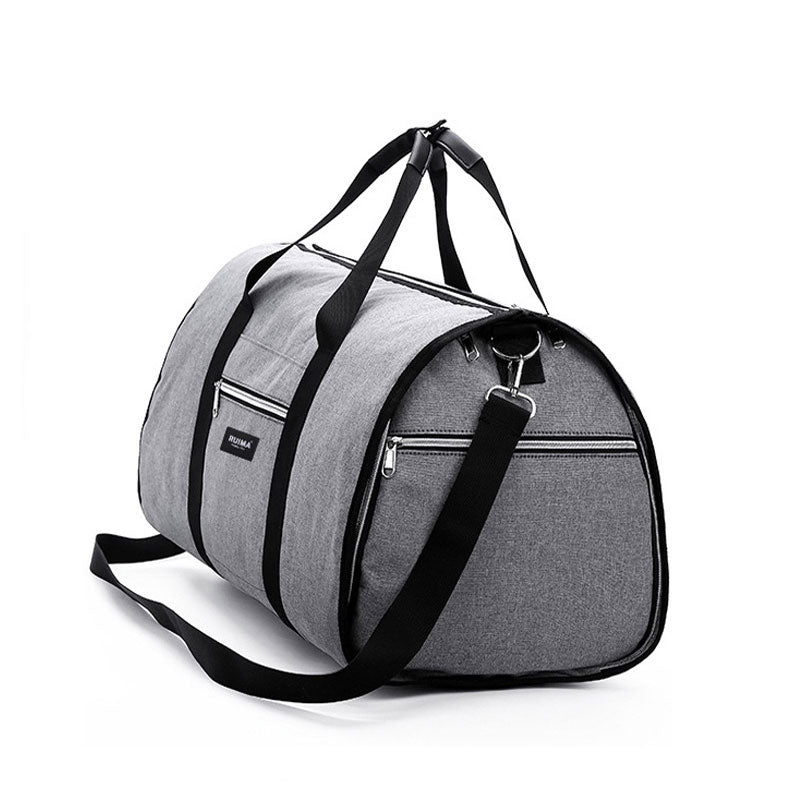 Waterproof Travel Bag Mens/Women Travel Shoulder Bag 2 In 1 Large Luggage Duffel Totes Carry On Hand Bag - Black