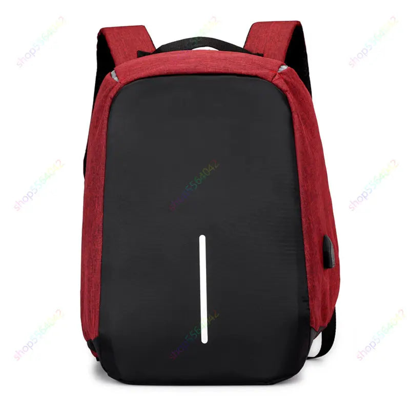 Anti-theft Travel Backpack Laptop School Bag with USB Charging Port - Black