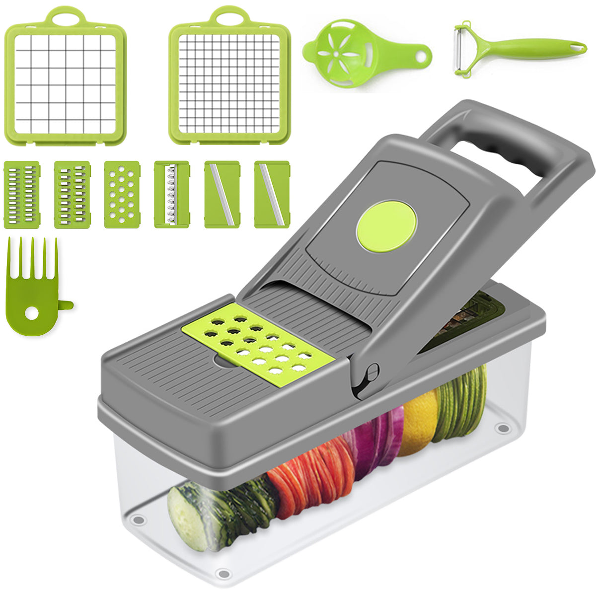 14 Piece Multifunctional Vegetable Slicer