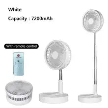 180 Degree 4 Speed Adjustable Foldable Portable Fan - White