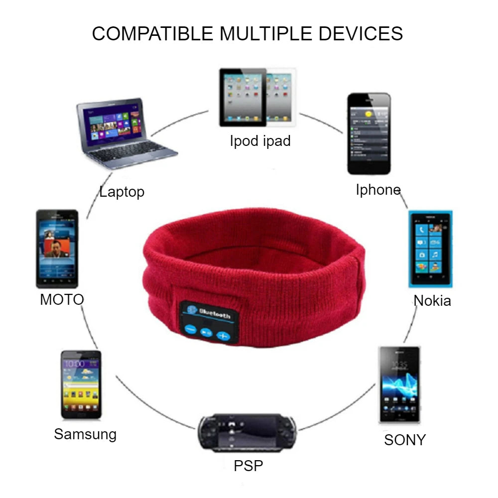 Wireless Bluetooth Music Headband - Red