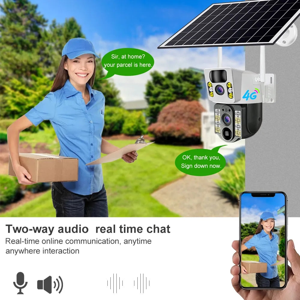 V380PRO Solar Camera 4MP Dual Lens Home Security Camera With Solar Panel - 4G CAMERA ONLY