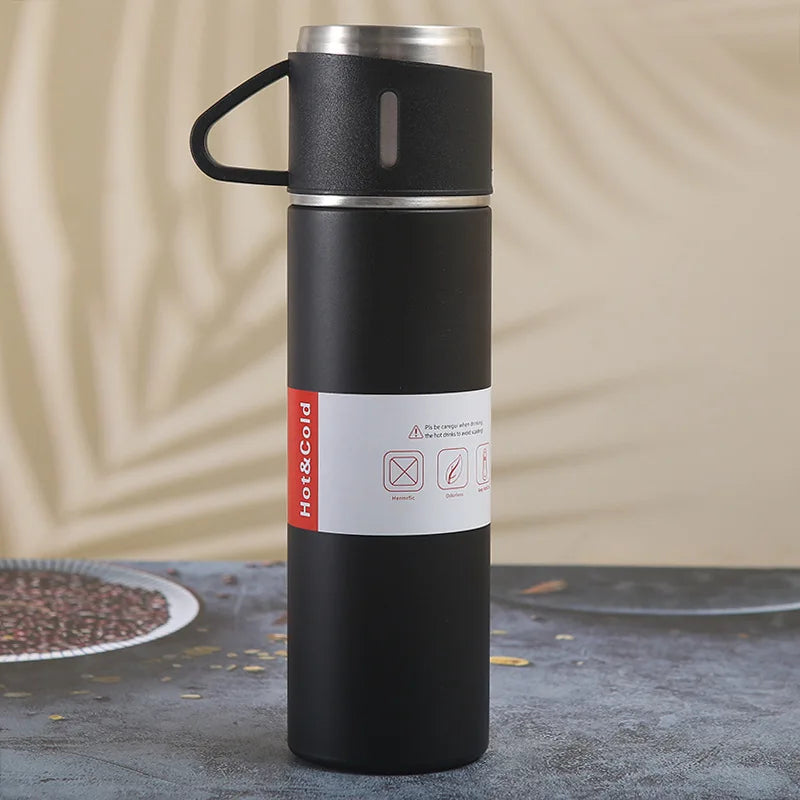 500ml Stainless Steel Insulated Hot and Cold Flask with Cup - Grey