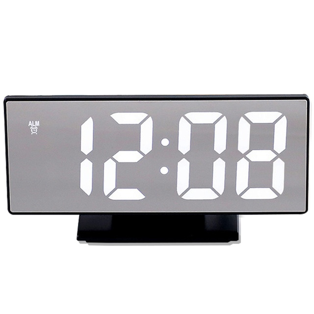 Large Digital LED Mirror  Alarm Clock with USB point and Temperature Display